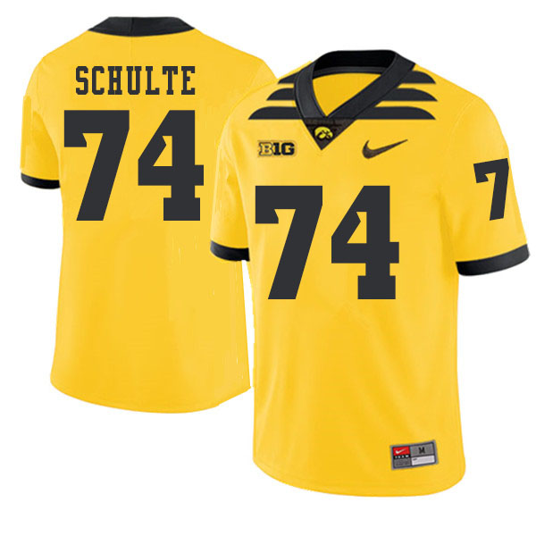 2019 Men #74 Austin Schulte Iowa Hawkeyes College Football Alternate Jerseys Sale-Gold - Click Image to Close